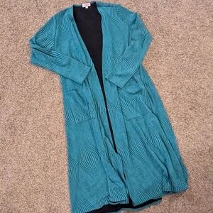 LuLaRoe Teal Long Cardigan